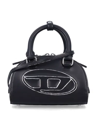 Diesel 1dr Dome-leather Bowling Bag In Pink