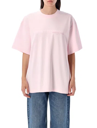 Alexander Wang Oversized Logo T-shirt In Pink