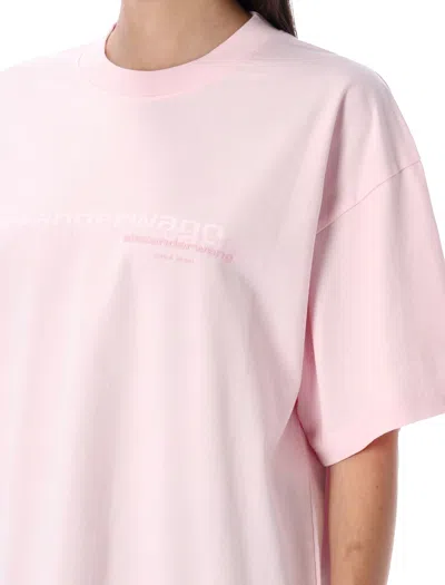 Alexander Wang Oversized Logo T-shirt In Pink