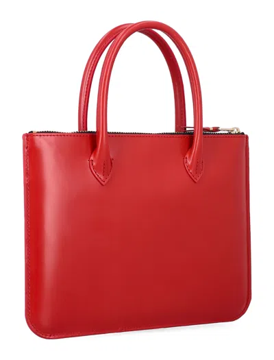 Comme Des Garçons Wallet Leather Wallet Bag With Handles In Red