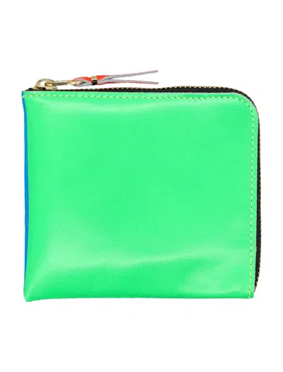 Comme Des Garçons Super Fluo Small Zip Coin Wallet In Green