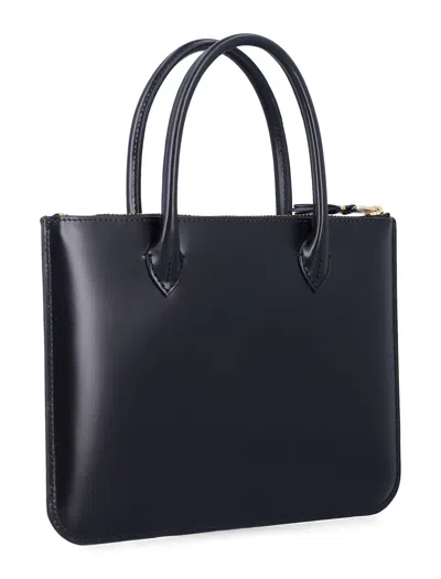 Comme Des Garçons Wallet Leather Wallet Bag With Handles In Black