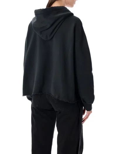 Mm6 Maison Margiela Casual Hoodie Featuring Tape Detail In Black