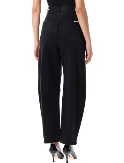 Self-portrait Barrel Leg Jeans In Black
