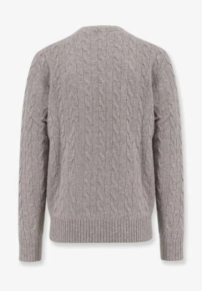 Polo Ralph Lauren Wool An Cashmere Cable Knit Sweater In Gray