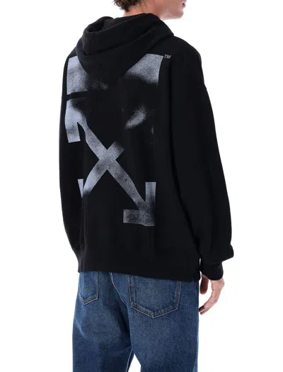 Off-white Hooded Sweatshirt Featuring Graphic Print In Black