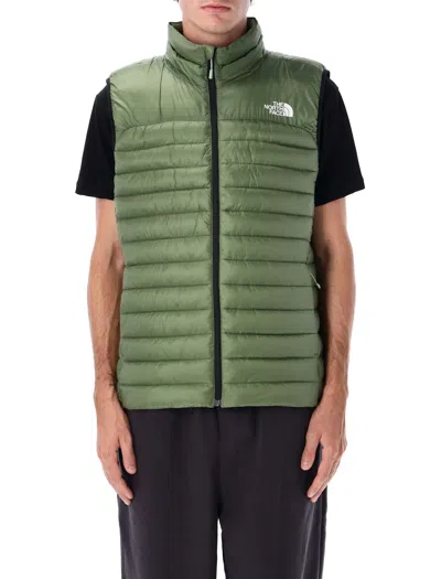 The North Face Men Green Logo Puffer Vest, Xl Luxury Jackets For Men Darveys In Green
