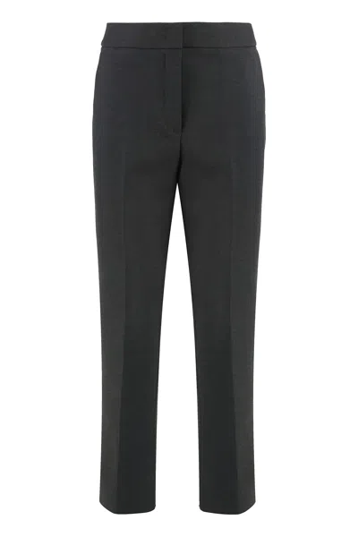 Peserico High-waisted Trousers With A Crease In Gray