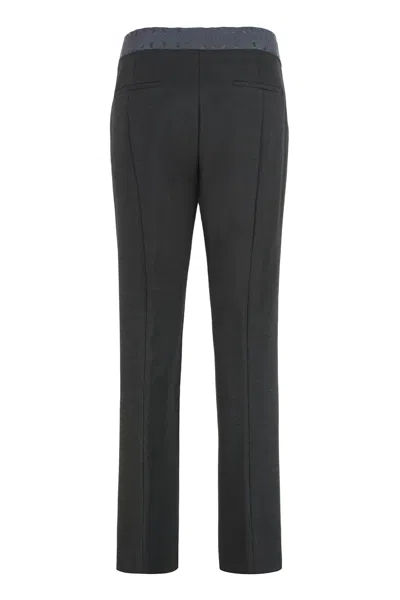Peserico High-waisted Trousers With A Crease In Gray
