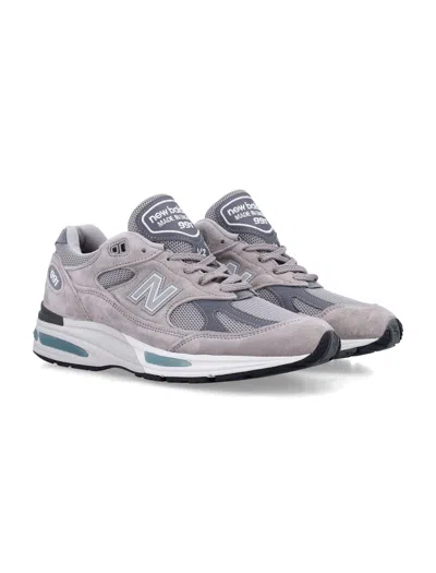 New Balance 991 V2 Miuk Suede Mesh Sneakers In Gray