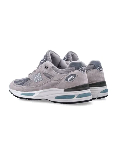 New Balance 991 V2 Miuk Suede Mesh Sneakers In Gray