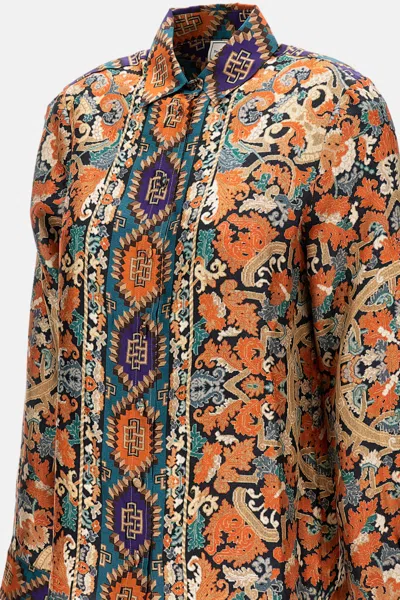 Pierre-louis Mascia Multicolor Printed Shirt In Brown