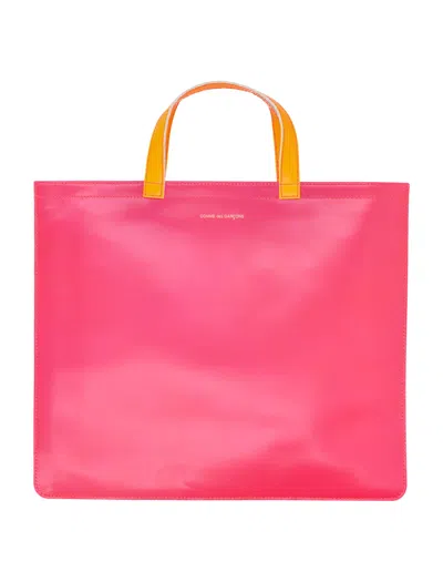 Comme Des Garçons Colour-block Square Tote Bag In Black