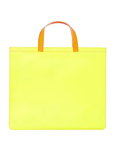 Comme Des Garçons Colour-block Square Tote Bag In Black