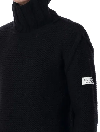 Mm6 Maison Margiela Chunky Wool Turtleneck Jumper In Brown