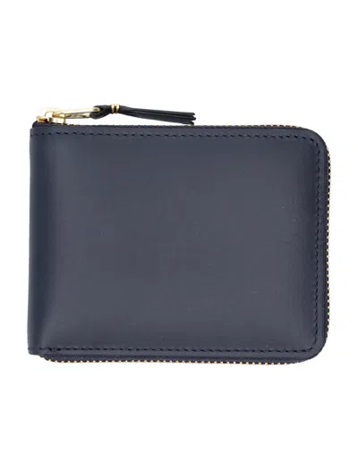 Comme Des Garçons Wallet Small Zip Around Wallet In Blue