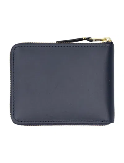 Comme Des Garçons Wallet Small Zip Around Wallet In Blue