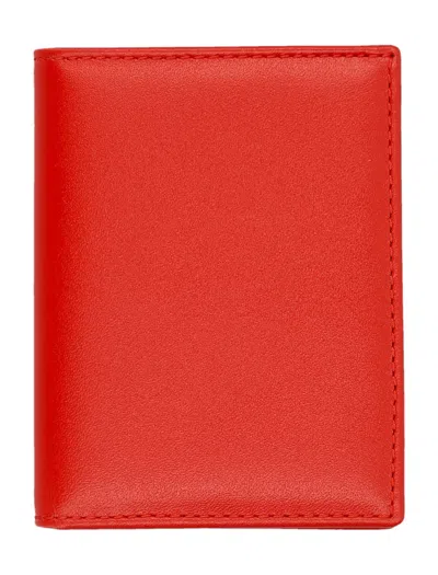 Comme Des Garçons Compact Leather Cardholder Foldable Design In Orange