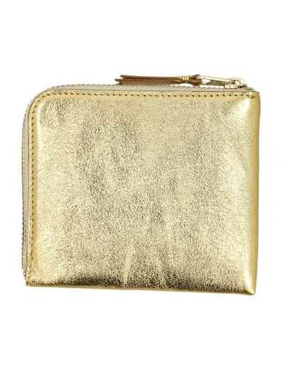 Comme Des Garçons Classic Small Zip Wallet In Gold