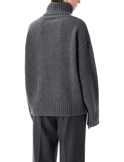 Rhea Costa Rhea Heavy Grey Wool Turtleneck Sweater In Gray