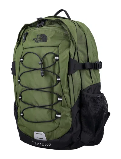 The North Face Backpack With Front Zip Pocket And Bungee Cord System In Green