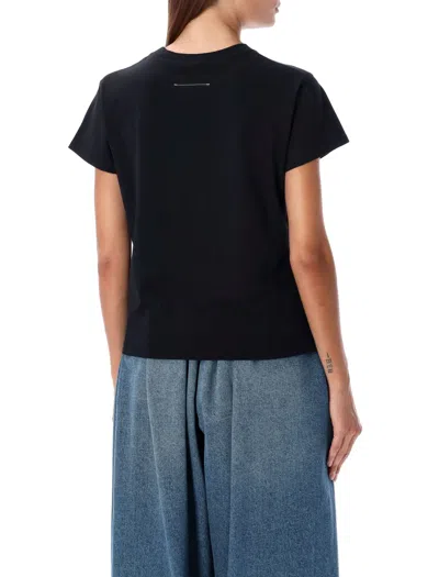 Mm6 Maison Margiela Numeric Cotton Jersey T-shirt In Black