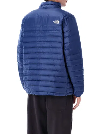 The North Face Men Blue Logo Puffer Jacket, S Luxury Jackets For Men Darveys In Blue