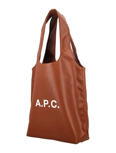 Apc A.p.c. Ninon Small Tote Bag In Brown