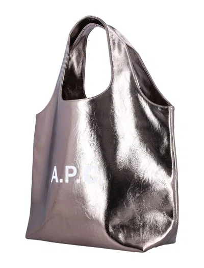 Apc A.p.c. Ninon Small Tote Bag In Silver