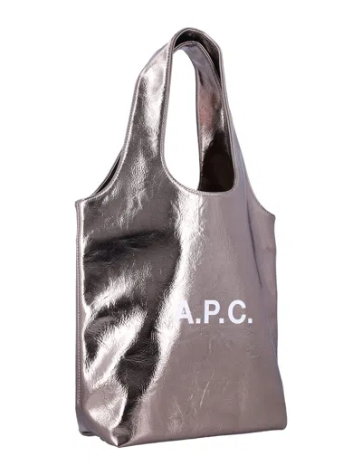 Apc A.p.c. Ninon Small Tote Bag In Silver