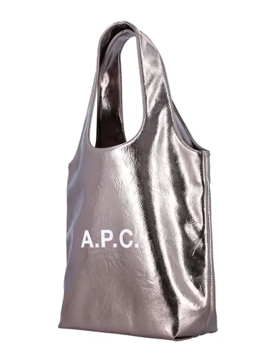 Apc A.p.c. Ninon Small Tote Bag In Silver