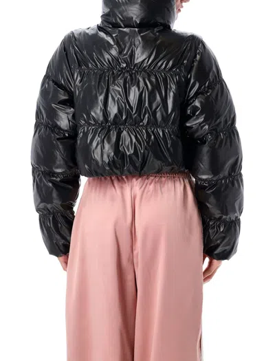 Adidas Originals Shiny Black Convertible Cropped Puffer Jacket