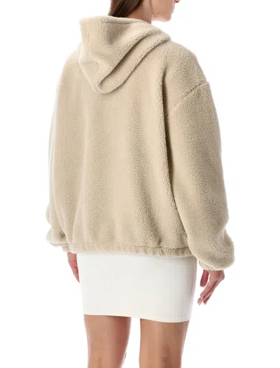 Adidas Originals Beige Teddy Hoodie In Neutral