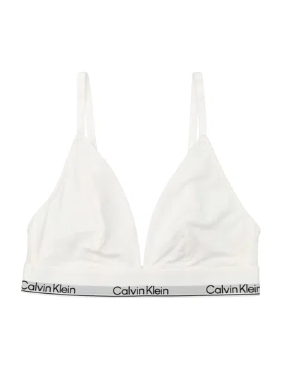 Calvin Klein Womens Modern Lightly Lined Triangle Bra In White