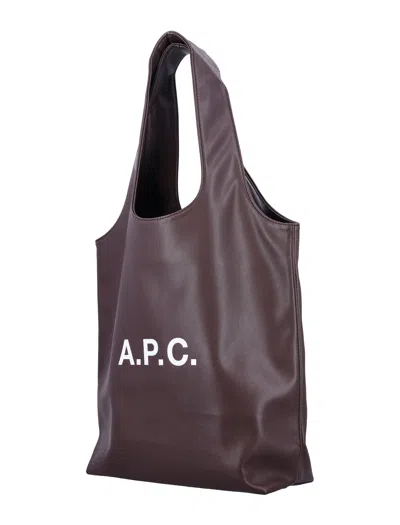Apc A.p.c. Ninon Small Tote Bag In Brown