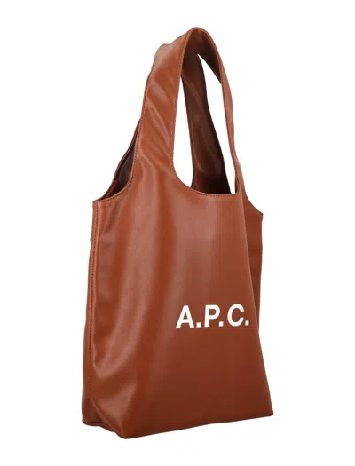 Apc A.p.c. Ninon Small Tote Bag In Brown