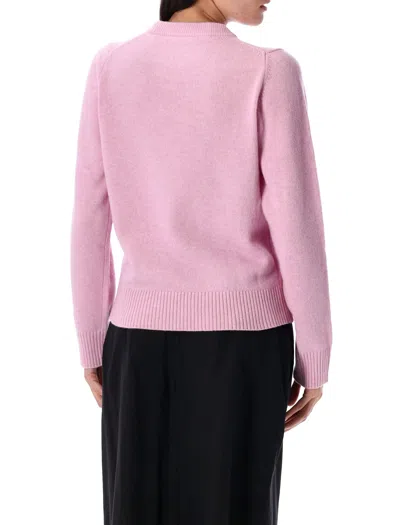 Ganni Poodle Pink Crewneck Jumper In Pink