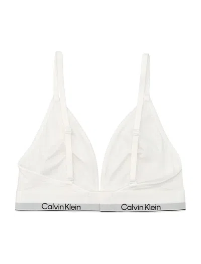 Calvin Klein Womens Modern Lightly Lined Triangle Bra In White