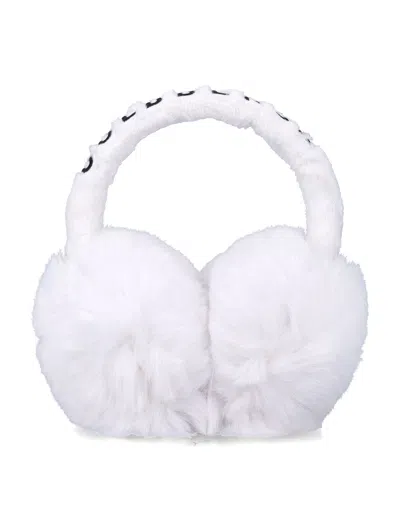 Goldbergh Fluffy Faux Fur Ear Warmers In White
