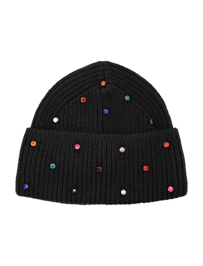 Goldbergh Dream Crystal-embellished Ribbed-knit Beanie In Black