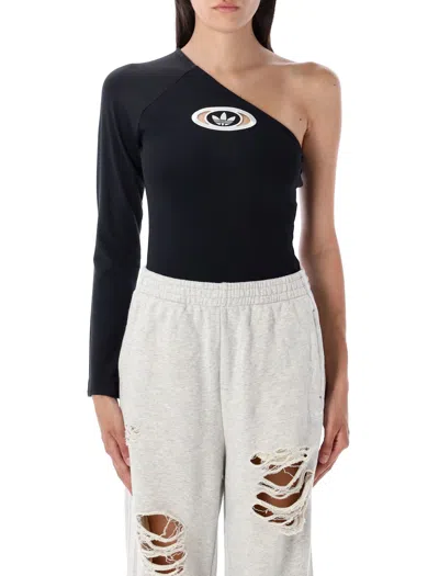 Adidas Originals Campus 2000 One-shoulder Bodysuit In Black