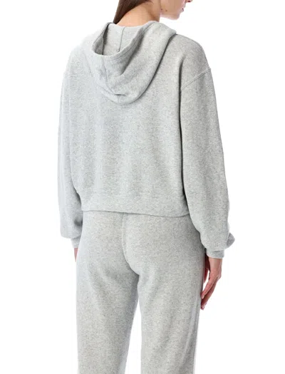 American Vintage Casual Zip Hoodie With Drawstring And Pockets In Gray