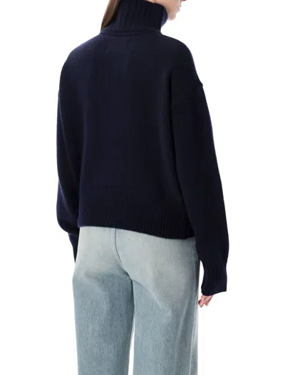 Extreme Cashmere Minimalist Zip-up Jacket With High Collar In Black