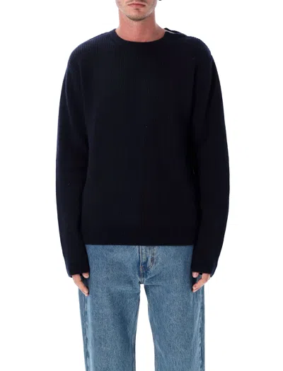 Extreme Cashmere Tes Long-sleeved Minimalist Pullover Sweater In Blue