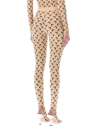 Marine Serre High-waisted Leggings With Crescent Moon Pattern