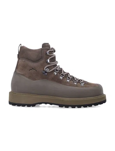 Diemme Roccia Vet Rubber-trimmed Full-grain Leather Hiking Boots In Brown