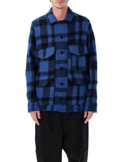 Junya Watanabe Wool Checked Work Jacket In Blue
