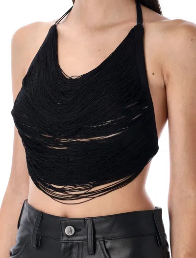 Attico Fringes Top In Black