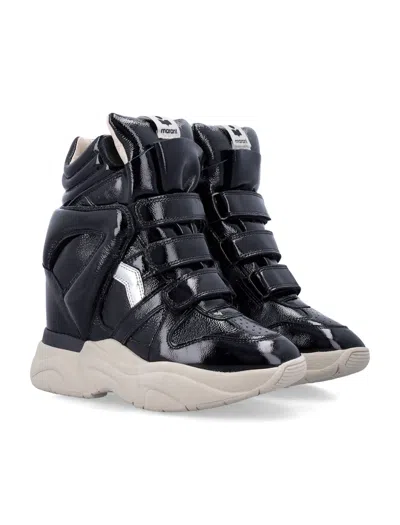 Isabel Marant High-top Sneakers With Glossy Chunky Sole In Black