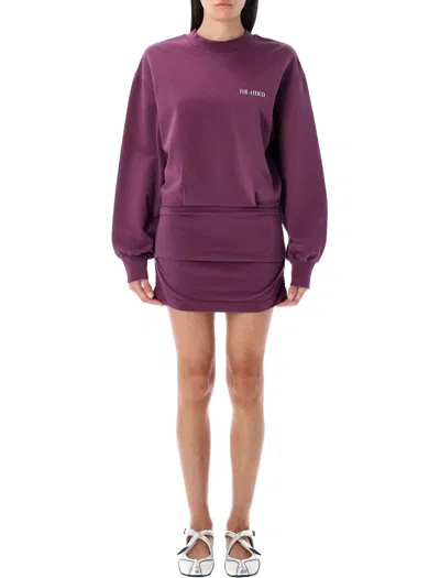 Attico Burgundy Mini Dress In Purple